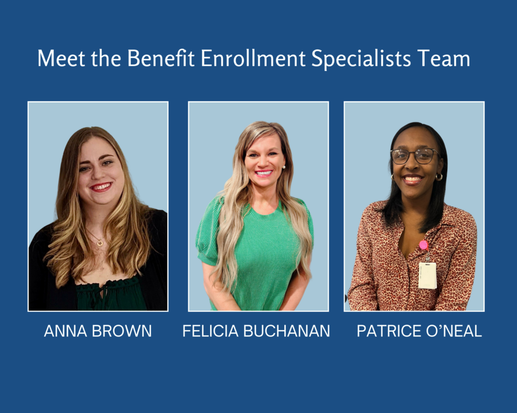 Group portrait of WellStone Benefit Enrollment Specialists Patricia O’Neal, Anna Brown, and Felicia Buchanan, dedicated to helping clients recover critical benefits.